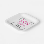 Fifty and Fabulous Hot Pink Art Deco 50th Birthday Pappteller (Gewinkelt)