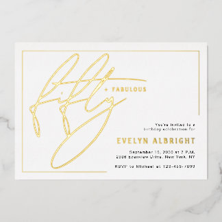 Fifty and Fabulous Minimal 50th Birthday Party  Folieneinladung