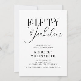 Fifty and Fabulous Minimal Script 50th Birthday Einladung