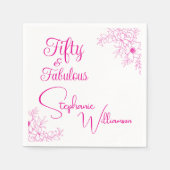 Fifty and Fabulous Modern 50th Birthday Party Serviette (Vorderseite)