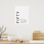 Fifty and Fabulous Name Date 50th Birthday Party Poster (Küche)