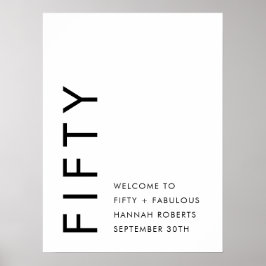 Fifty and Fabulous Name Date 50th Birthday Party Poster