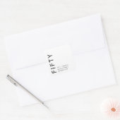 Fifty and Fabulous Name Date 50th Birthday Party Quadratischer Aufkleber (Umschlag)