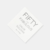 Fifty and Fabulous Name Date 50th Birthday Party Serviette (Ecke)