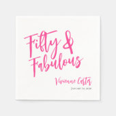 Fifty and Fabulous Name Date 50th Birthday Party Serviette (Vorderseite)