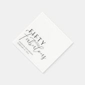 Fifty and Fabulous Name Date 50th Birthday Party Serviette (Ecke)