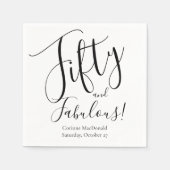 Fifty and Fabulous Name Date 50th Birthday Party Serviette (Vorderseite)
