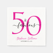 Fifty and Fabulous Name Date 50th Birthday Party Serviette (Vorderseite)