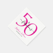 Fifty and Fabulous Name Date 50th Birthday Party Serviette (Ecke)