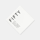 Fifty and Fabulous Name Date 50th Birthday Party Serviette (Ecke)