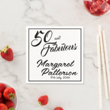 Fifty and Fabulous Name Date 50th Birthday