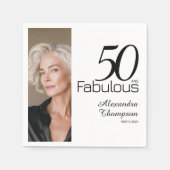 Fifty and Fabulous Name Date 50th Photo Party Serviette (Vorderseite)