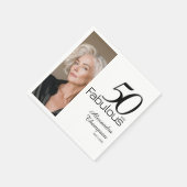 Fifty and Fabulous Name Date 50th Photo Party Serviette (Ecke)