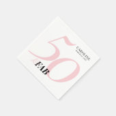 Fifty and Fabulous Name Date Birthday Invitation Serviette (Ecke)