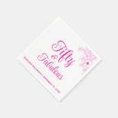 Fifty and Fabulous Name Date Birthday Party Serviette (Ecke)