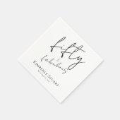 Fifty and Fabulous Name Date Script 50th Birthday Serviette (Ecke)
