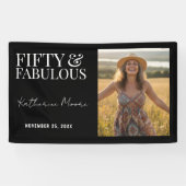 Fifty and Fabulous Photo 50th Birthday  Banner (Horizontal)