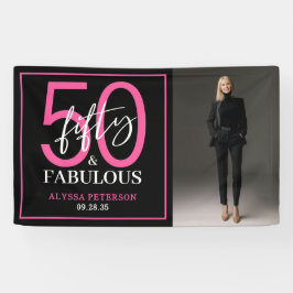 Fifty and Fabulous Photo 50th Birthday Party Banner
