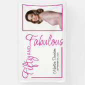 Fifty and Fabulous Photo 50th Birthday Party Banner (Vertikal)