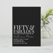 Fifty and Fabulous Photo 50th Birthday Party Einladung (Stehend Vorderseite)