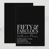 Fifty and Fabulous Photo 50th Birthday Party Einladung (Vorne/Hinten)