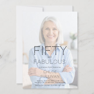 Fifty and Fabulous Photo 50th Birthday Party Einladung