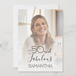 Fifty and Fabulous Photo 50th Birthday Party Einladung