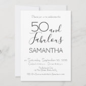 Fifty and Fabulous Photo 50th Birthday Party Einladung (Rückseite)