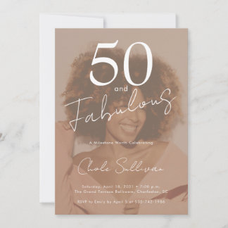 Fifty and Fabulous Photo 50th Birthday Party Einladung