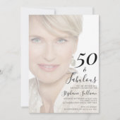 Fifty and Fabulous Photo 50th Birthday Party Einladung (Vorderseite)