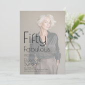 Fifty and Fabulous Photo 50th Birthday Party Einladung (Stehend Vorderseite)