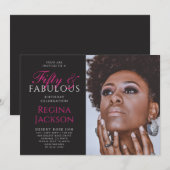 Fifty and Fabulous Photo 50th Birthday Party Einladung (Vorne/Hinten)