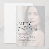 Fifty and Fabulous Photo 50th Birthday Party Einladung (Vorne/Hinten)