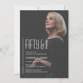 Fifty and Fabulous Photo 50th Birthday Party Einladung