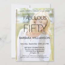 **Fifty and Fabulous Photo 50th Birthday Party 