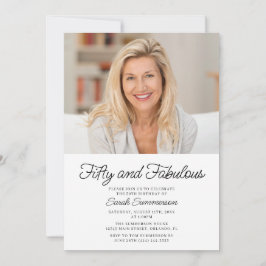 Fifty and Fabulous Photo 50th Birthday Party Einladung