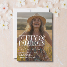 Fifty and Fabulous Photo 50th Birthday Party Einladung