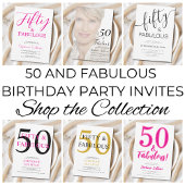 Fifty and Fabulous Photo 50th Birthday Party Einladung