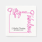 Fifty and Fabulous Photo 50th Birthday Party Poste Serviette (Vorderseite)