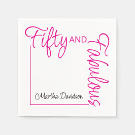 Fifty and Fabulous Photo 50th Birthday Party Poste Serviette