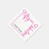 Fifty and Fabulous Photo 50th Birthday Party Poste Serviette (Ecke)