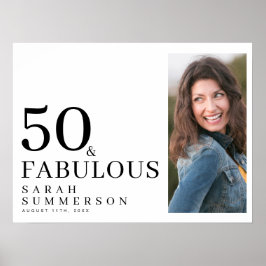 Fifty and Fabulous Photo 50th Birthday Party Poster