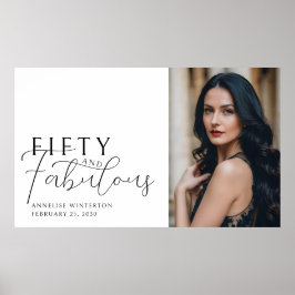 Fifty and Fabulous Photo 50th Birthday Party Poster