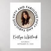 Fifty and Fabulous Photo 50th Birthday Party Poster (Vorne)