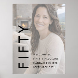 Fifty and Fabulous Photo 50th Birthday Party Poster