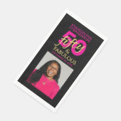 Fifty and Fabulous Photo 50th Birthday Party Serviette (Ecke)