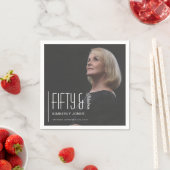 Fifty and Fabulous Photo 50th Birthday Party Serviette (Beispiel)