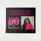 Fifty and Fabulous Photo 50th Birthday Wandteppich (Vorderseite (Horizontal))