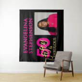 Fifty and Fabulous Photo 50th Birthday Wandteppich (Beispiel)