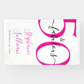Fifty and Fabulous Pink 50th Birthday Party Banner (Horizontal)